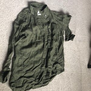 Old school green button up